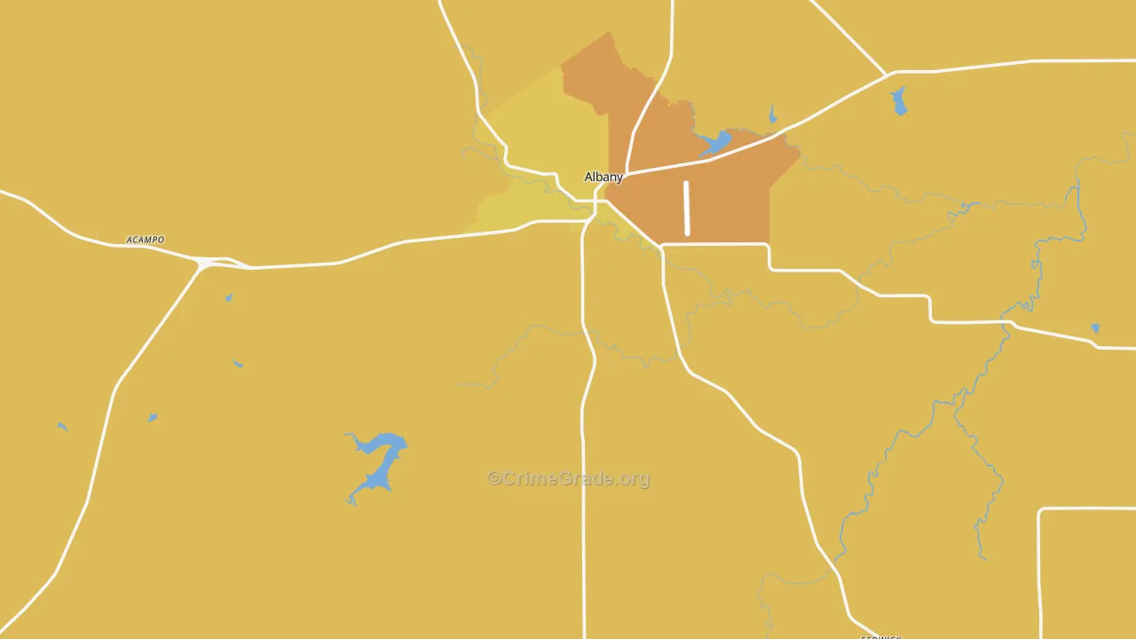 Shackelford County, TX Map of Assault Rates