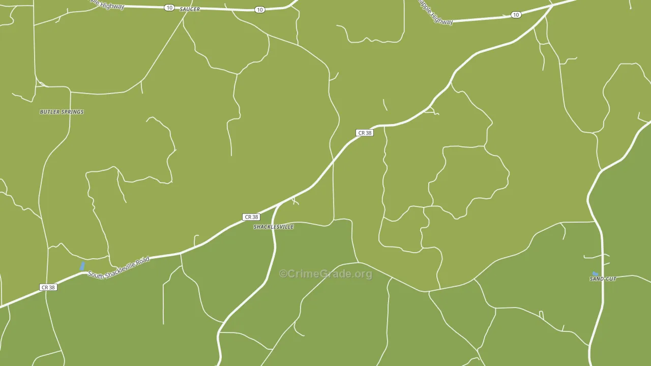 Shacklesville, AL Map of Assault Rates
