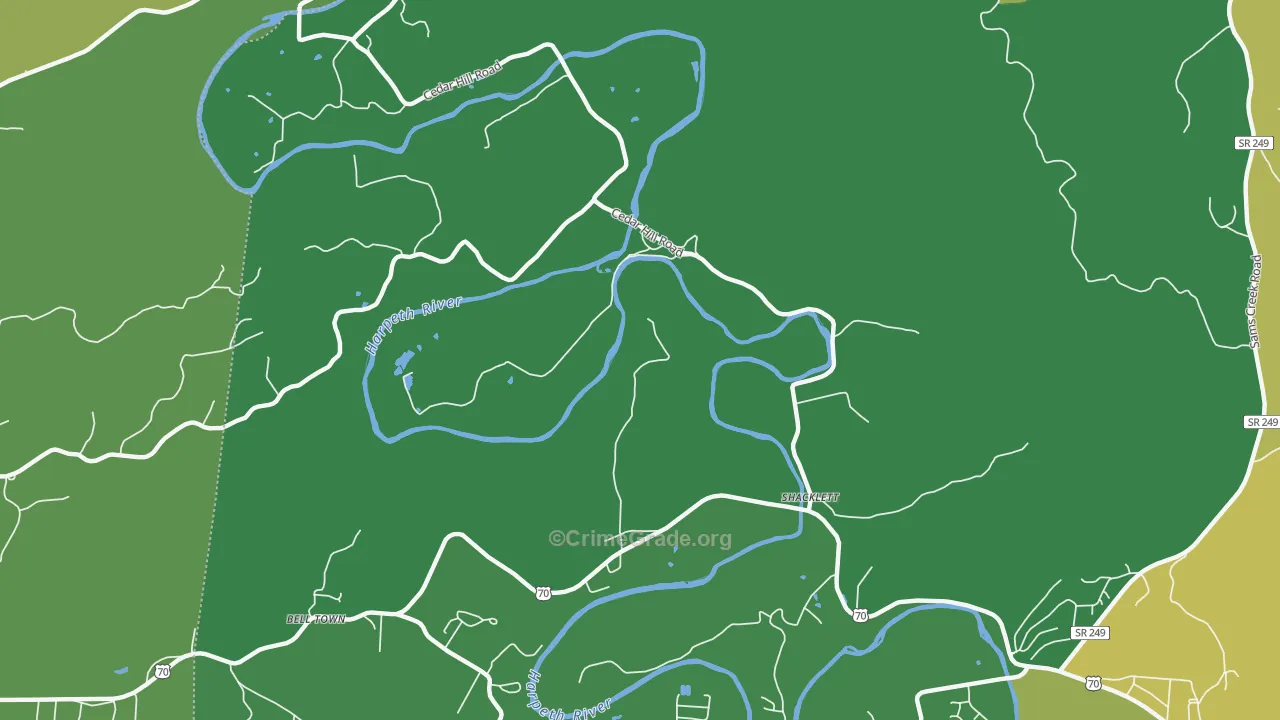 Shacklett, TN Map of Assault Rates