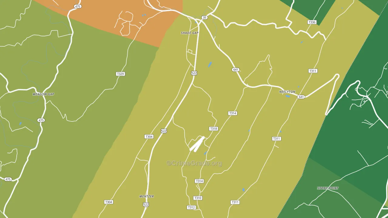 Shade Gap, PA Map of Assault Rates