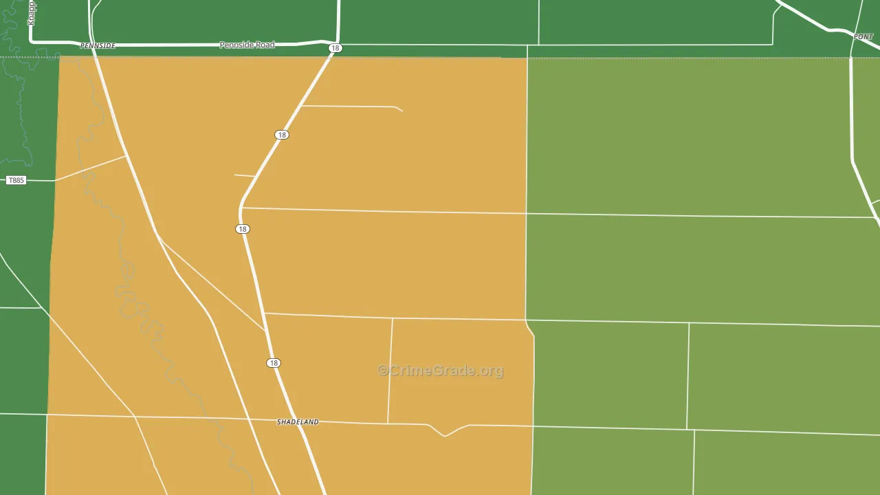 Shadeland, PA Map of Assault Rates