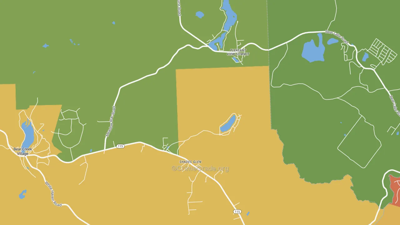 Shades Glen, PA Map of Assault Rates