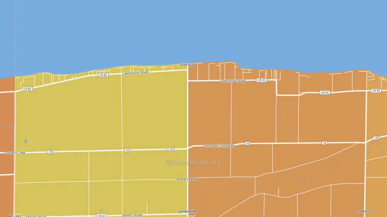 Shadigee, NY Map of Assault Rates
