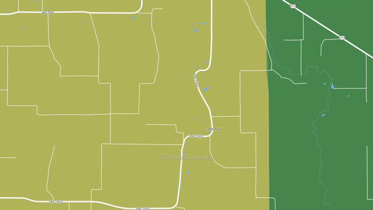 Shadowland, TX Map of Assault Rates