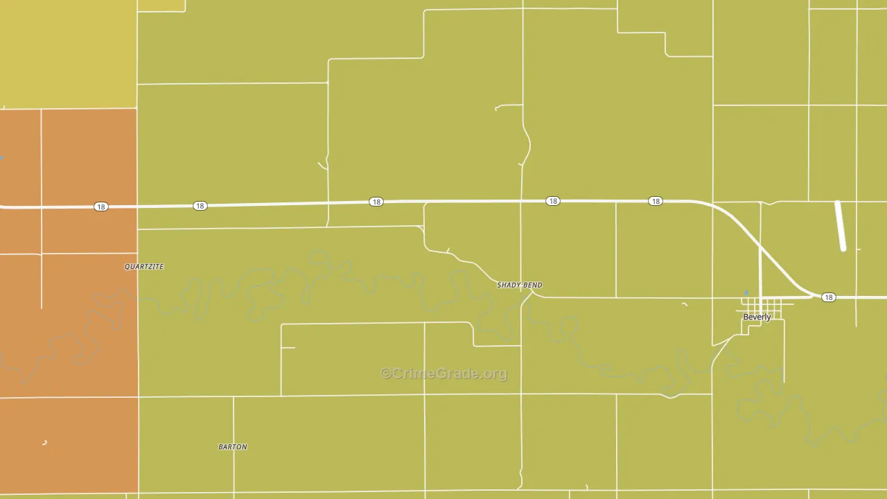 Shady Bend, KS Map of Assault Rates