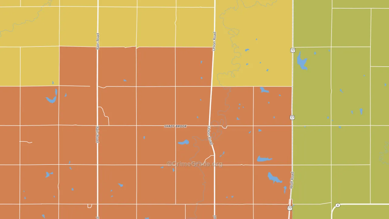 Shady Brook, KS Map of Assault Rates
