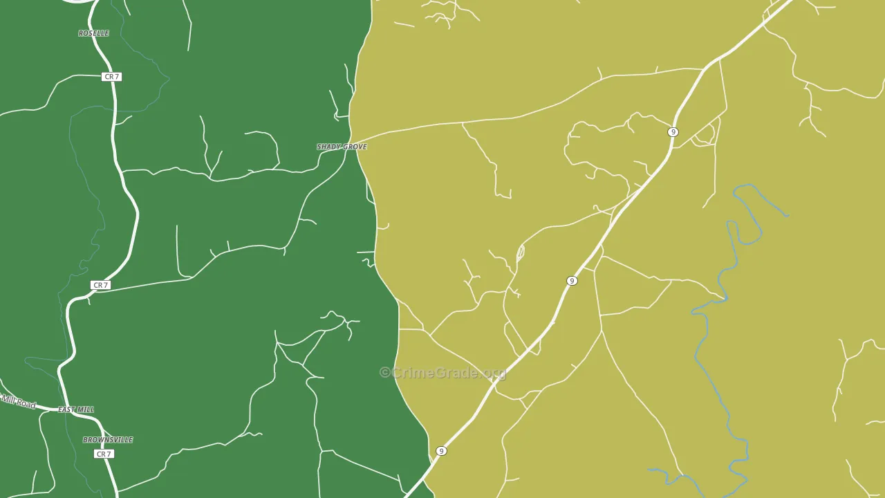 Shady Grove, AL Map of Assault Rates