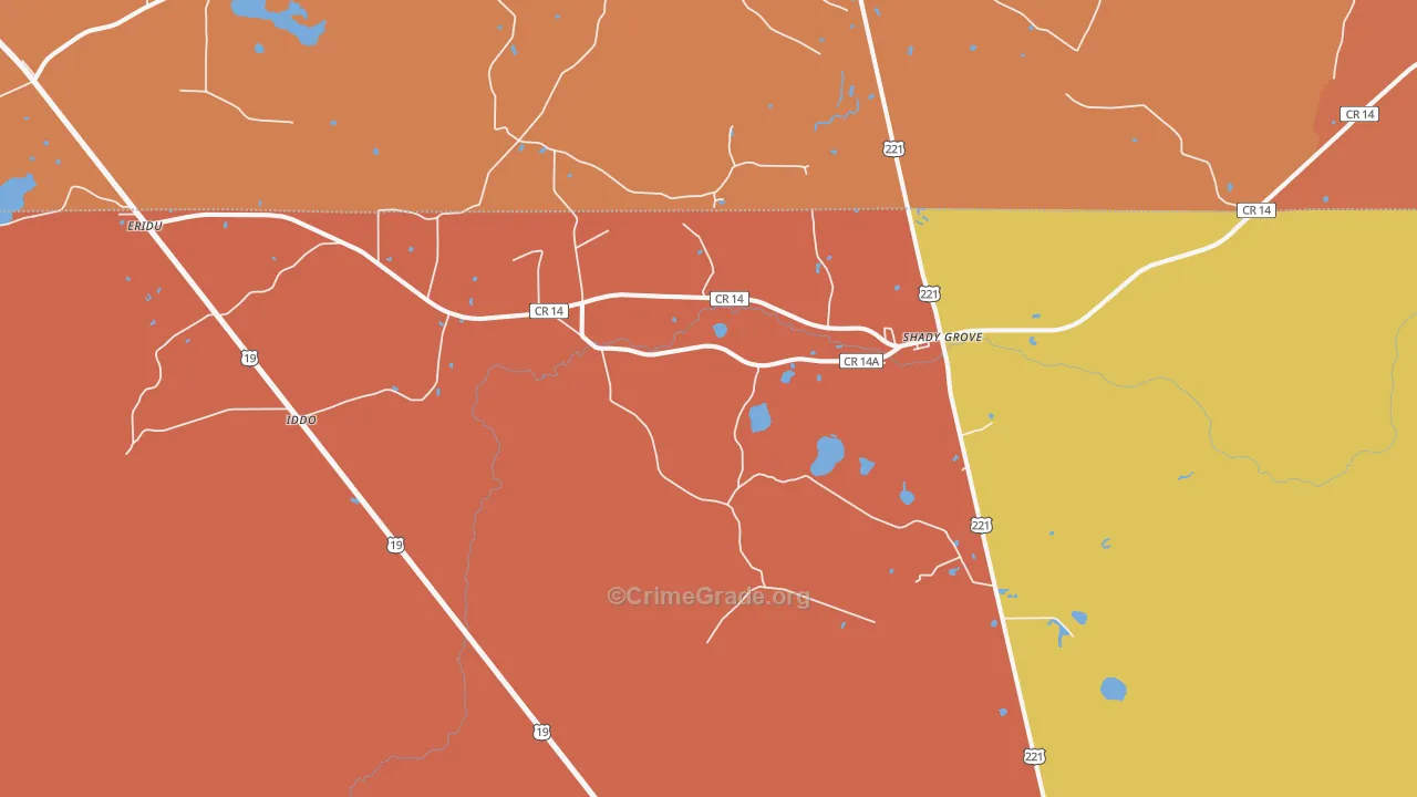 Shady Grove, FL Map of Assault Rates