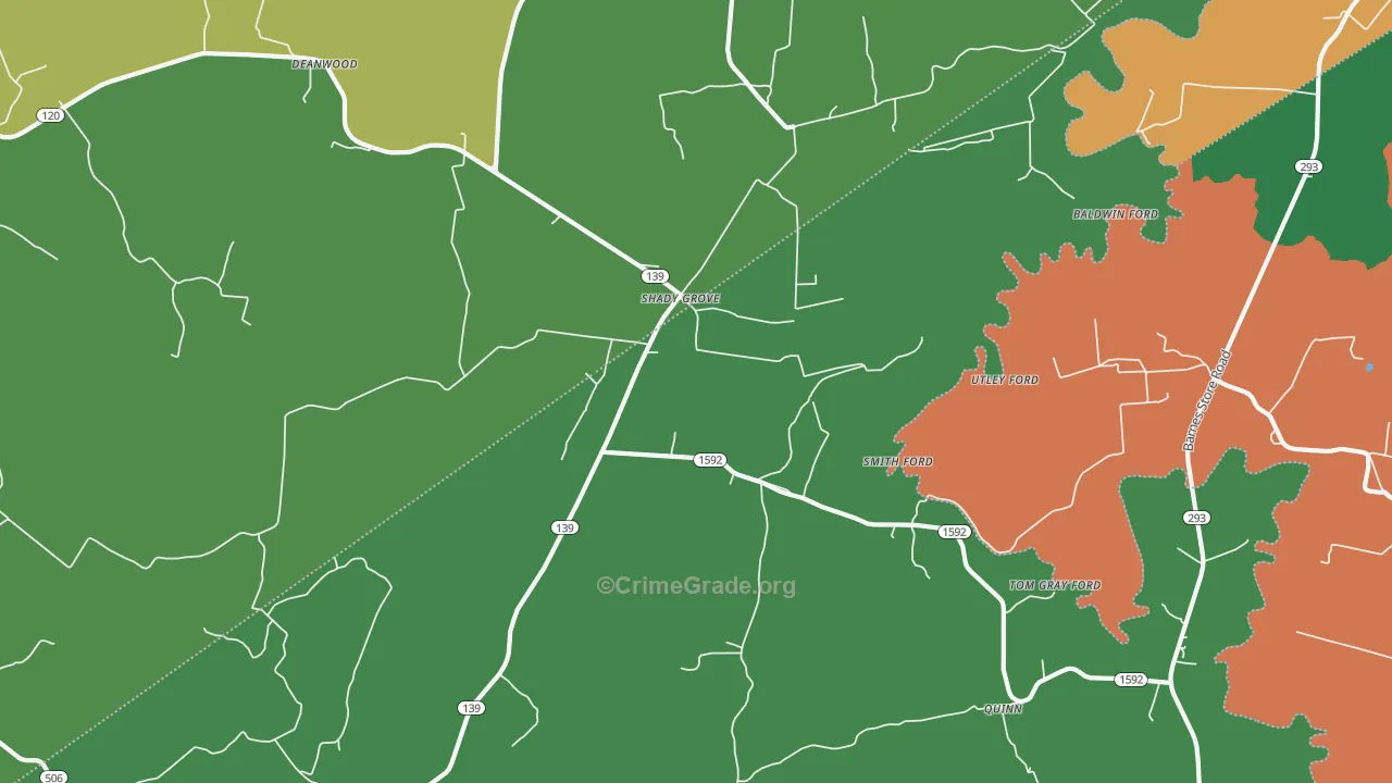 Shady Grove, KY Map of Assault Rates