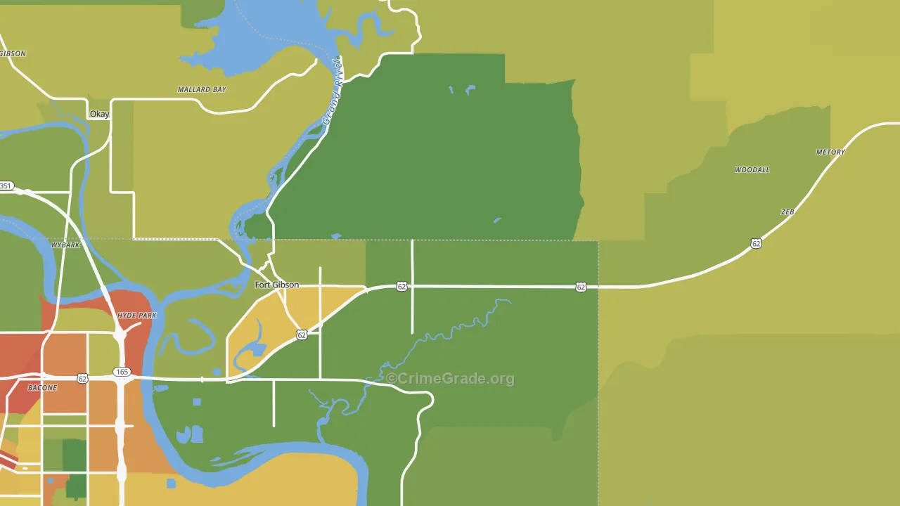 Shady Grove, OK Map of Assault Rates