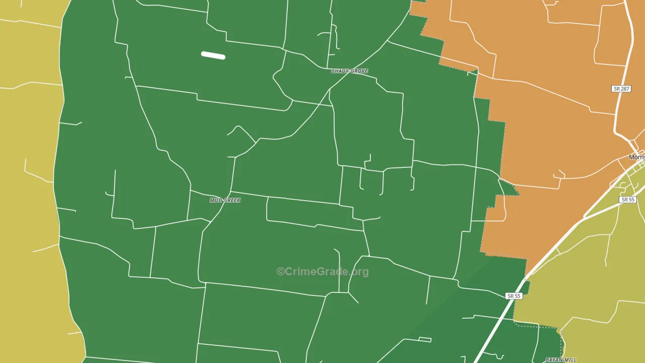 Shady Grove, TN Map of Assault Rates