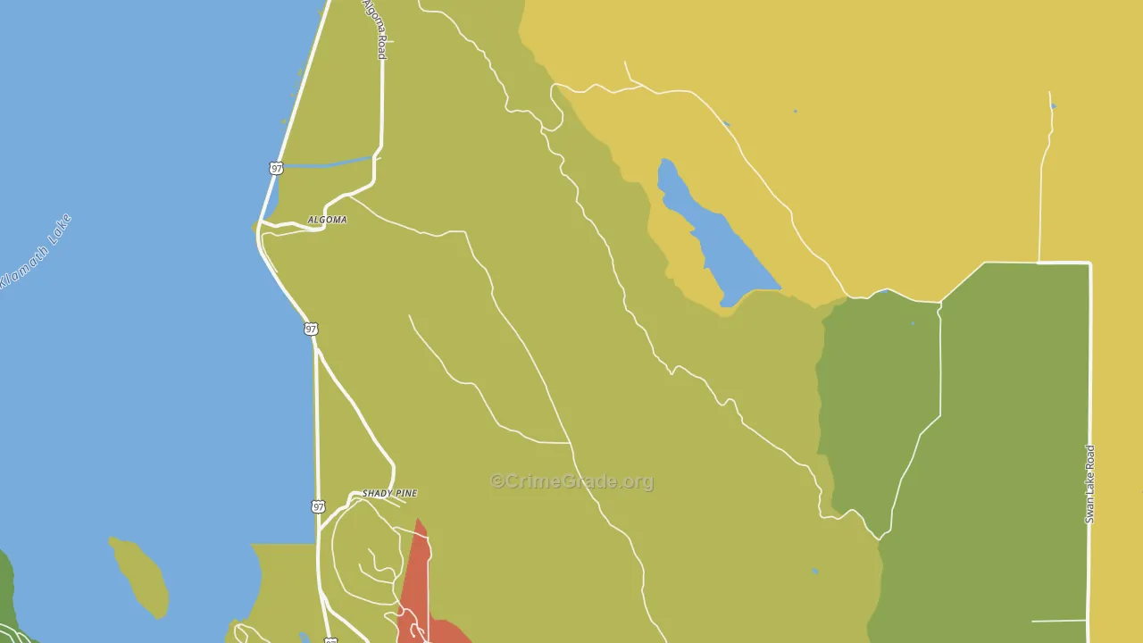 Shady Pine, OR Map of Assault Rates