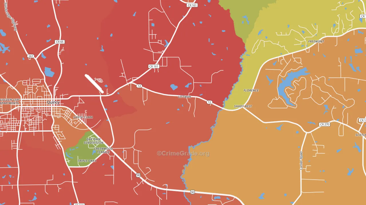 Shady Rest, FL Map of Assault Rates