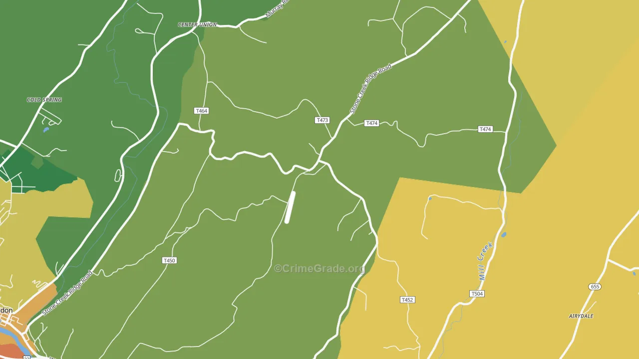 Shaffersville, PA Map of Assault Rates