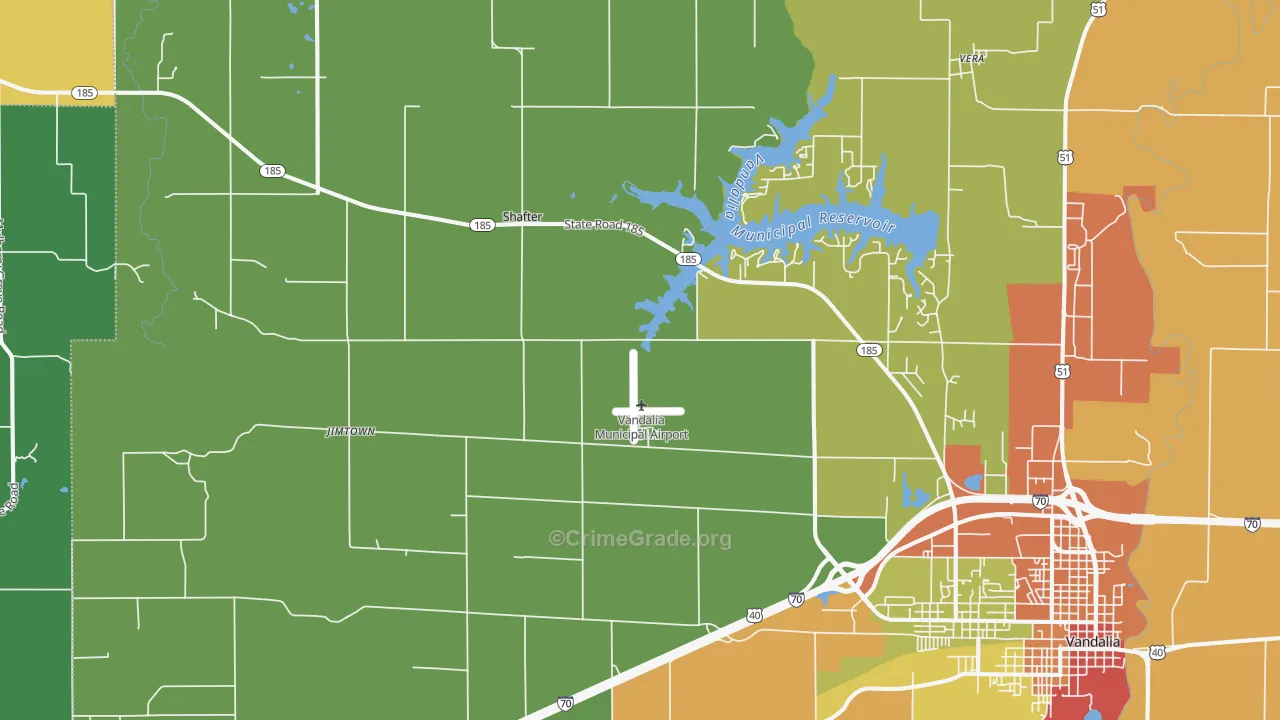 Shafter, IL Map of Assault Rates