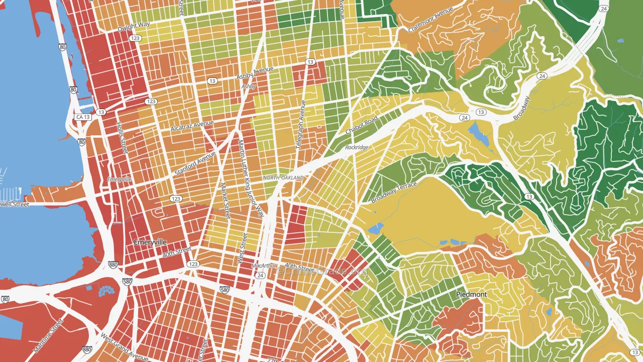 Shafter, Oakland, CA Map of Assault Rates