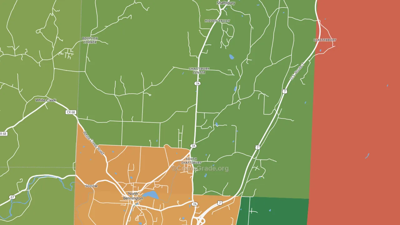 Shaftsbury, VT Map of Assault Rates