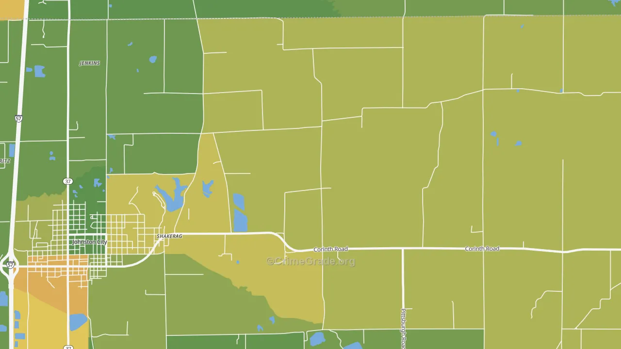 Shakerag, IL Map of Assault Rates
