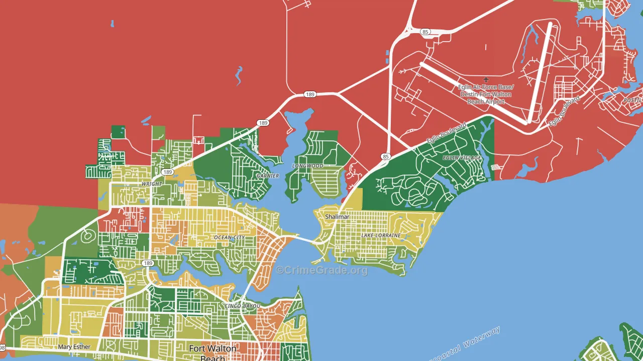 Shalimar, FL Map of Assault Rates