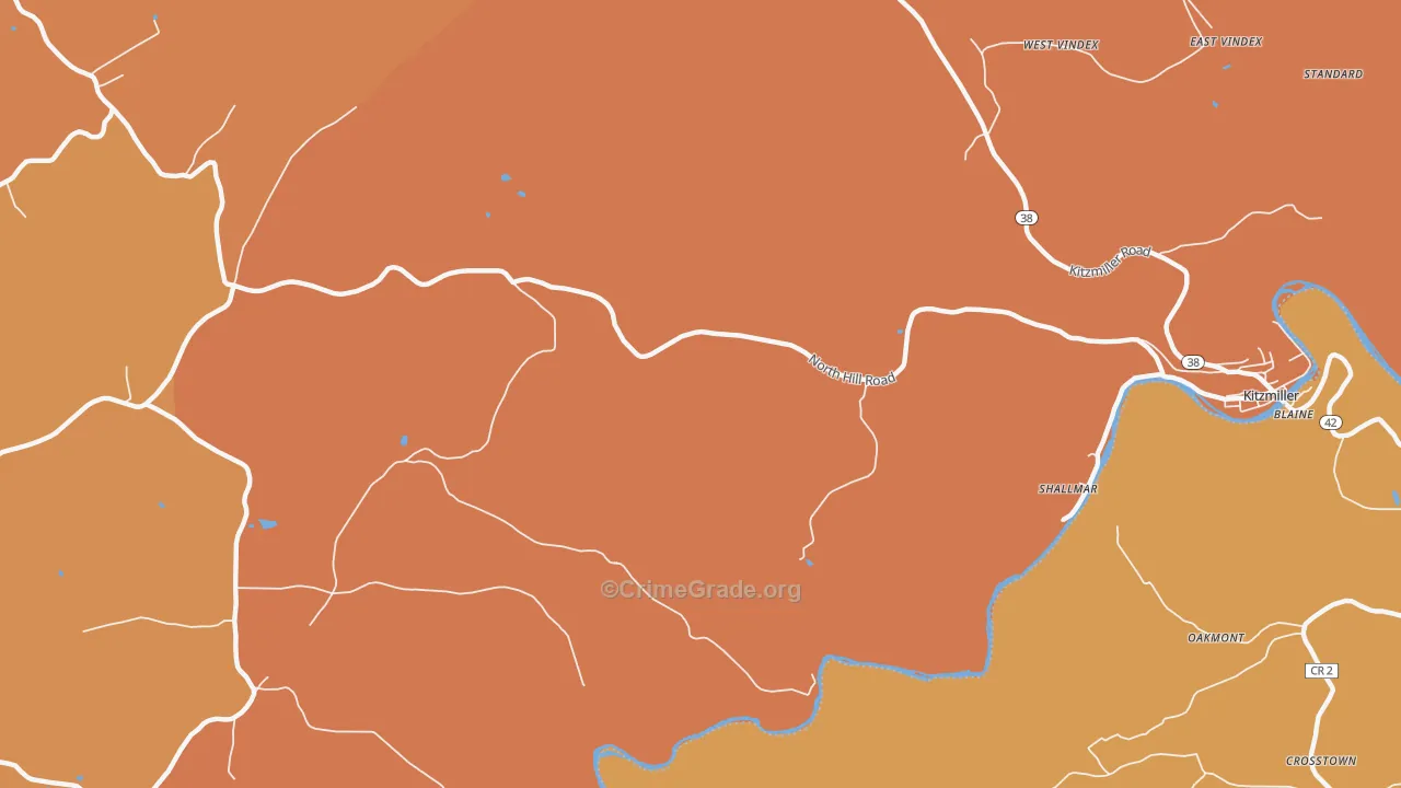 Shallmar, MD Map of Assault Rates