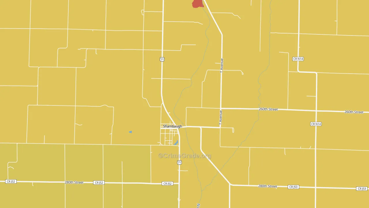 Shambaugh, IA Map of Assault Rates