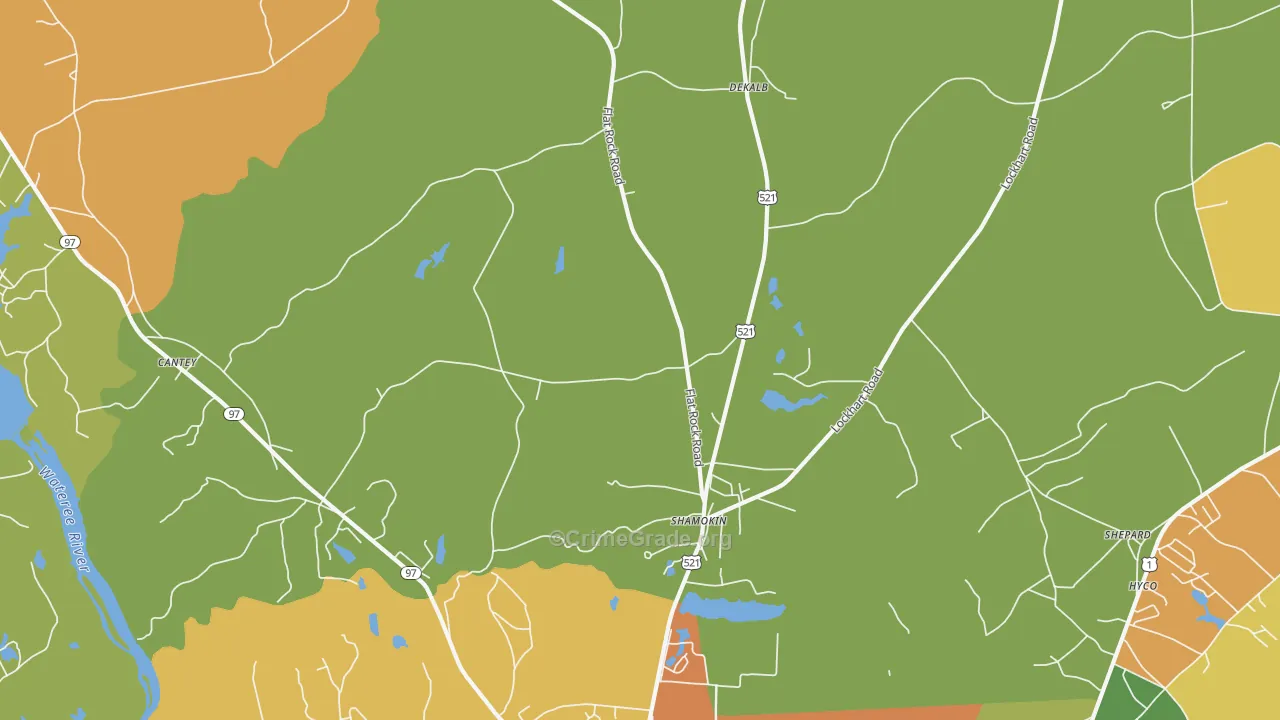 Shamokin, SC Map of Assault Rates