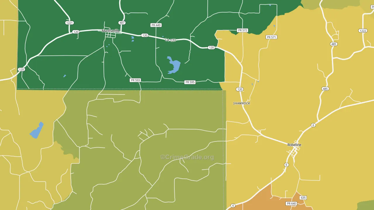 Shamrock, LA Map of Assault Rates