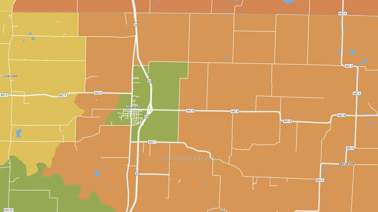 Shamrock, MO Map of Assault Rates