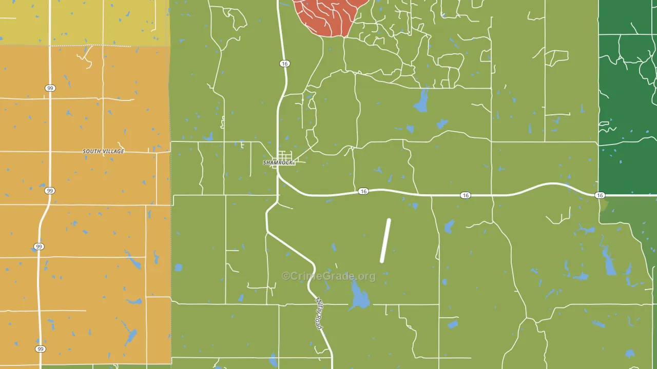 Shamrock, OK Map of Assault Rates
