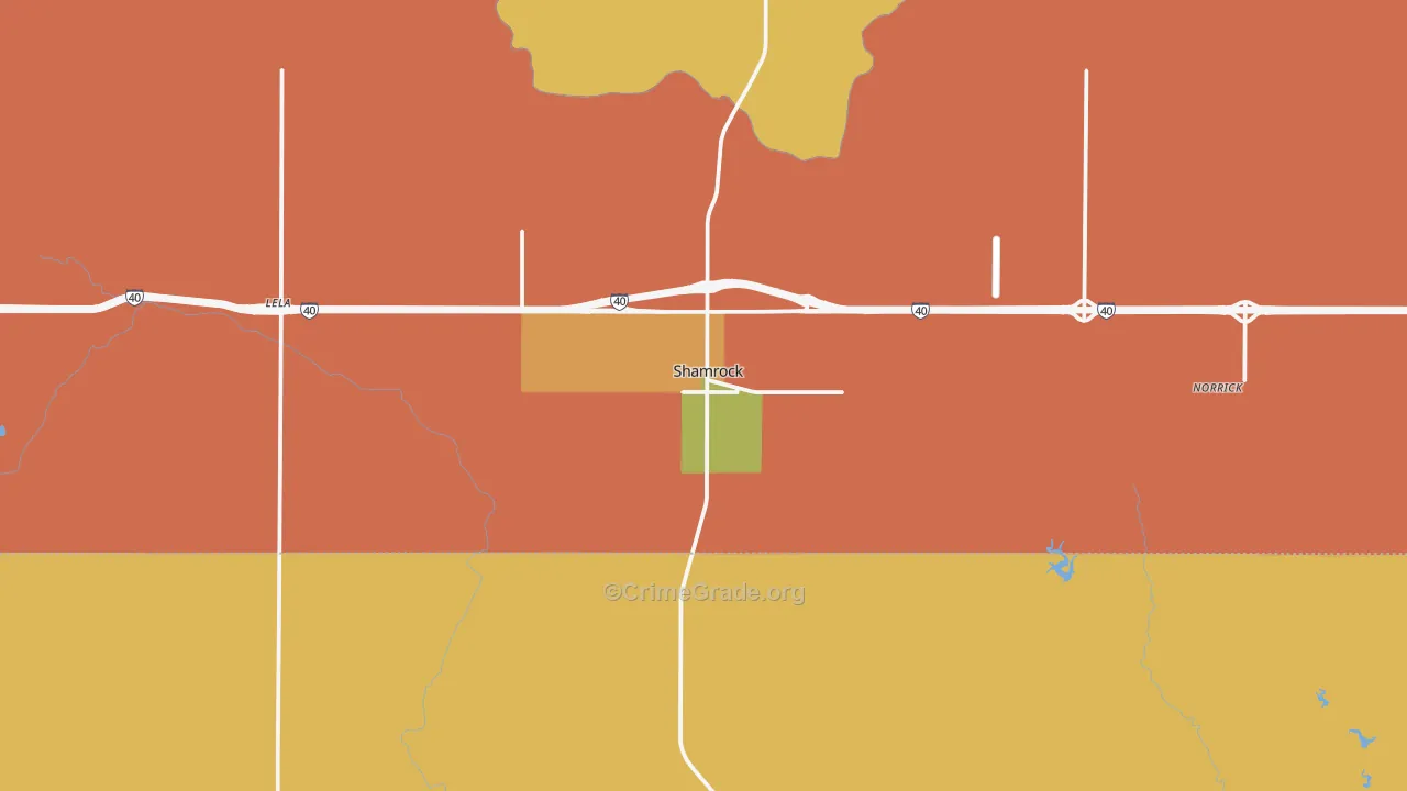 Shamrock, TX Map of Assault Rates