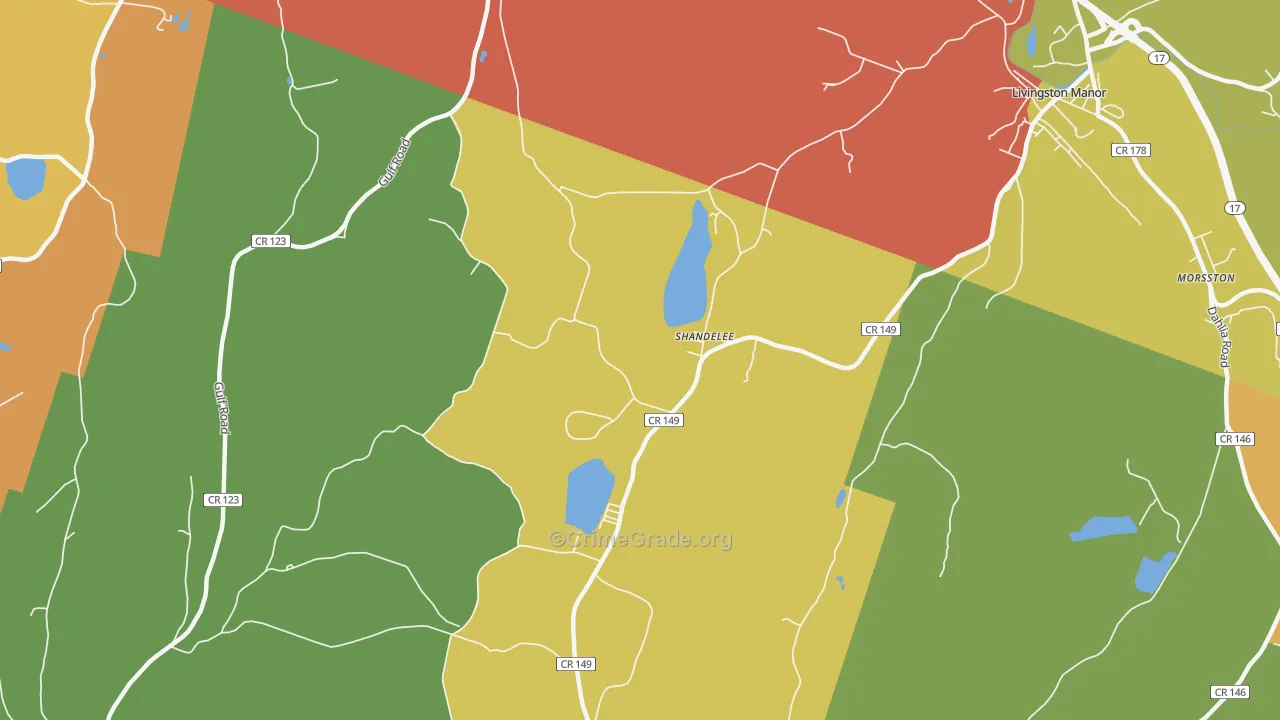 Shandelee, NY Map of Assault Rates