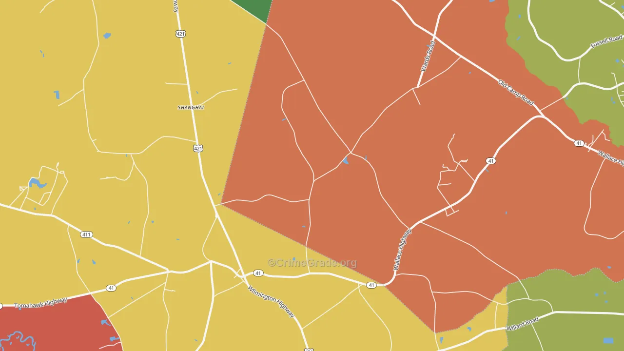 Shanghai, NC Map of Assault Rates