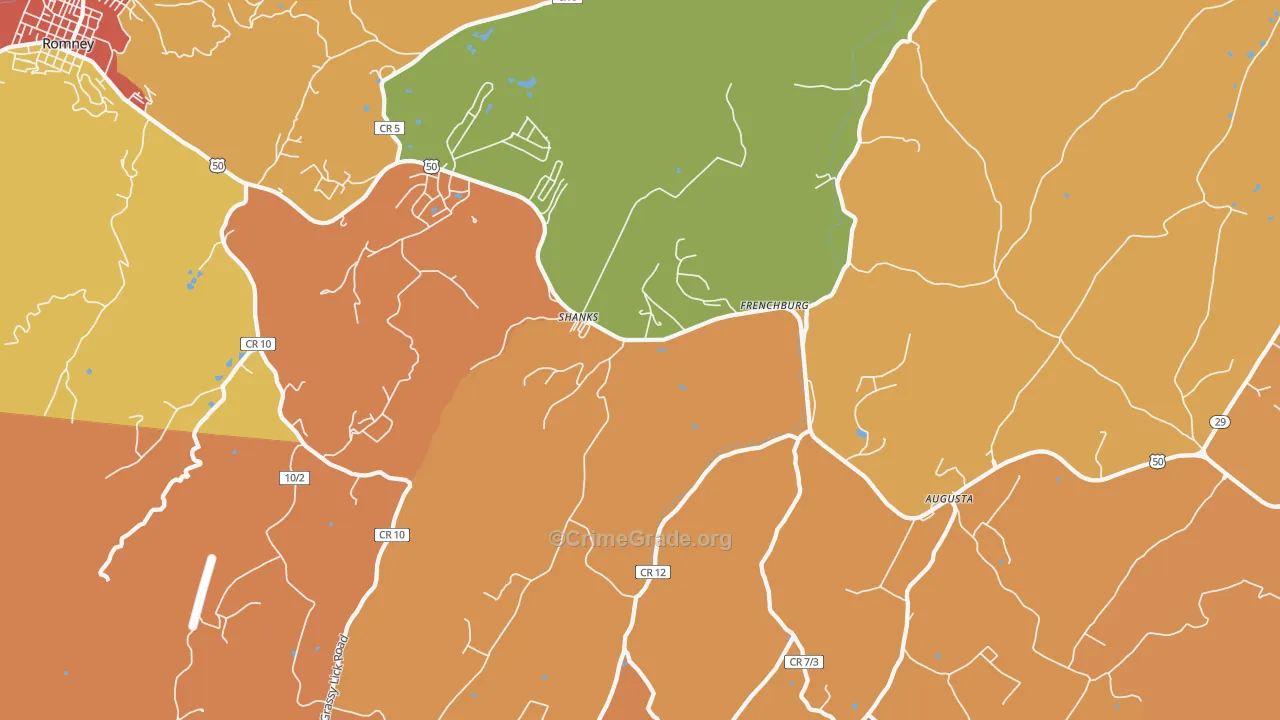 Shanks, WV Map of Assault Rates