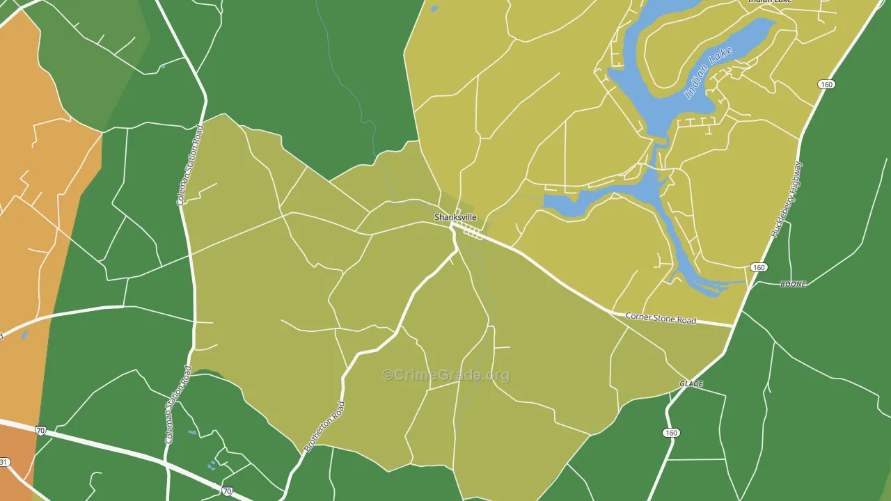 Shanksville, PA Map of Assault Rates