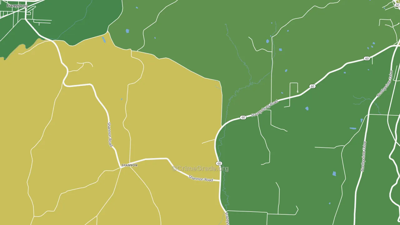 Shannon, OH Map of Assault Rates