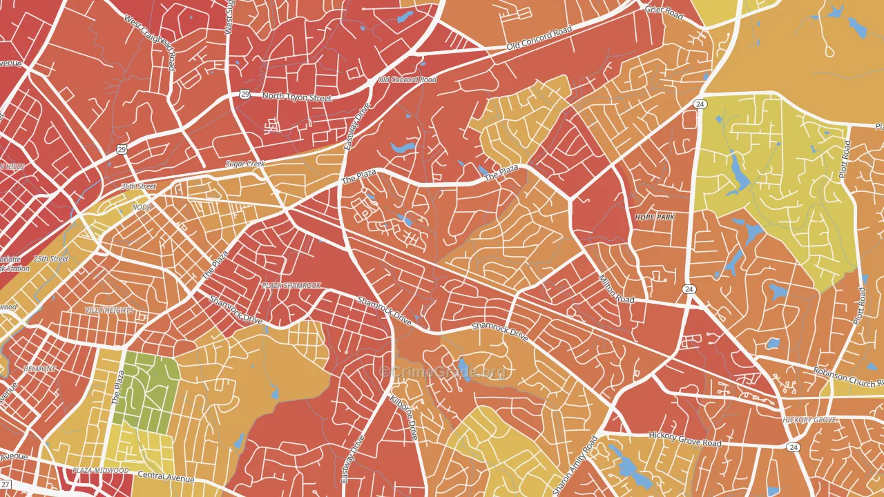 Shannon Park, Charlotte, NC Map of Assault Rates
