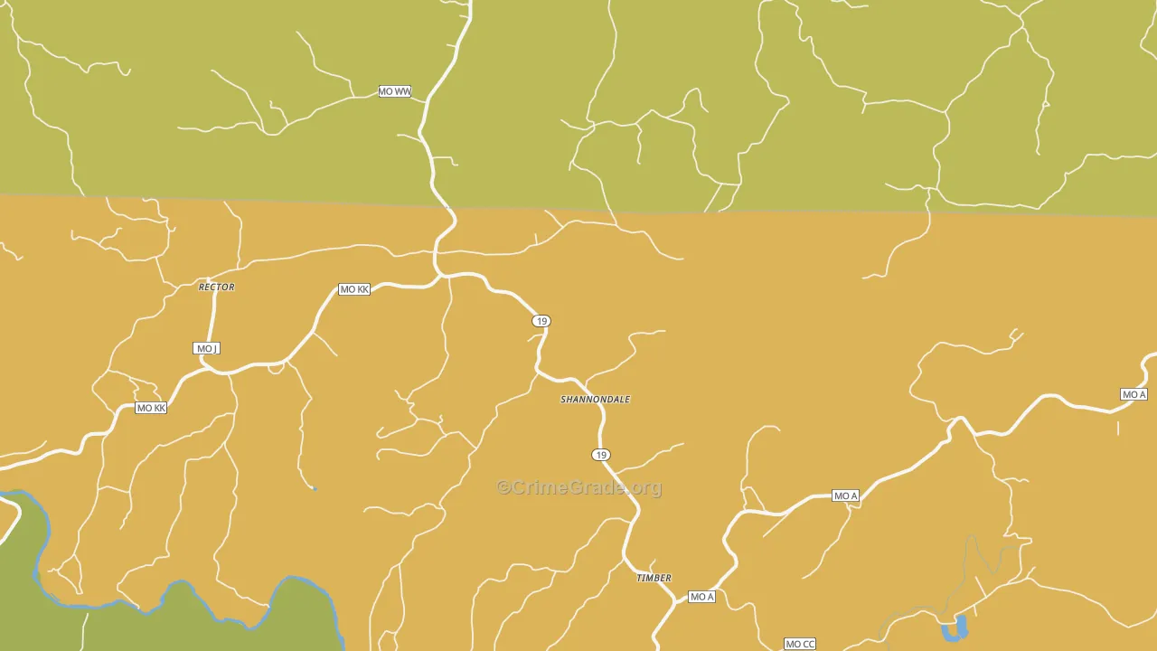 Shannondale, MO Map of Assault Rates