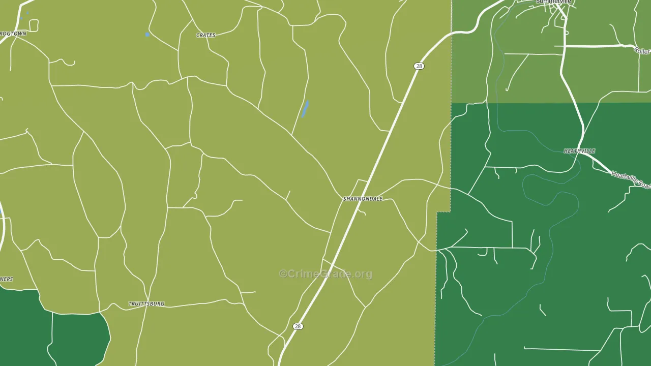 Shannondale, PA Map of Assault Rates