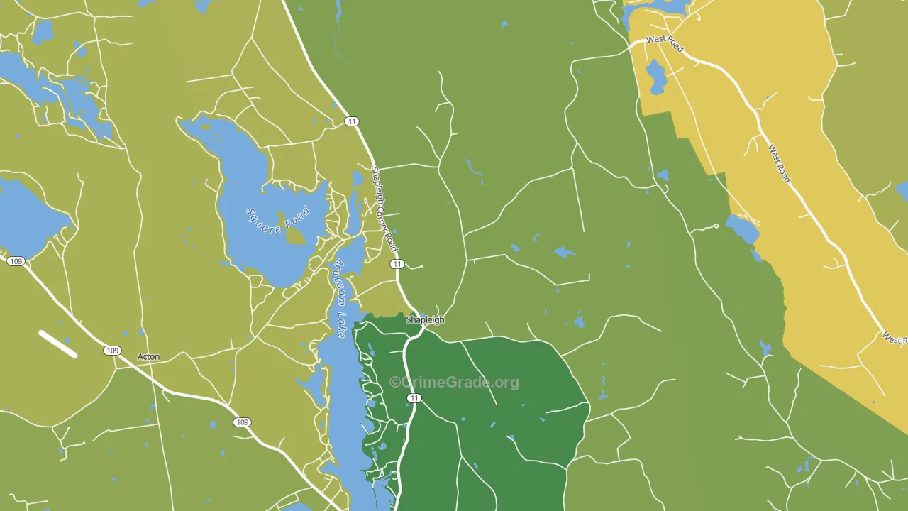 Shapleigh, ME Map of Assault Rates