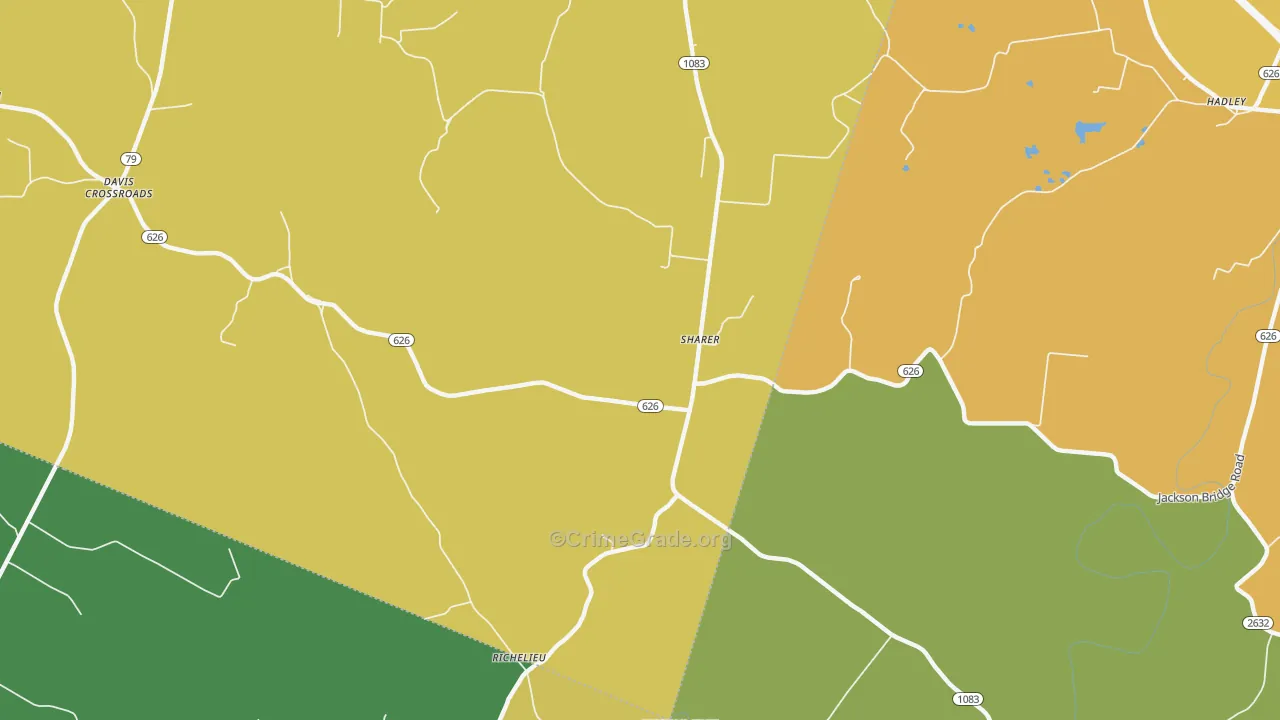 Sharer, KY Map of Assault Rates