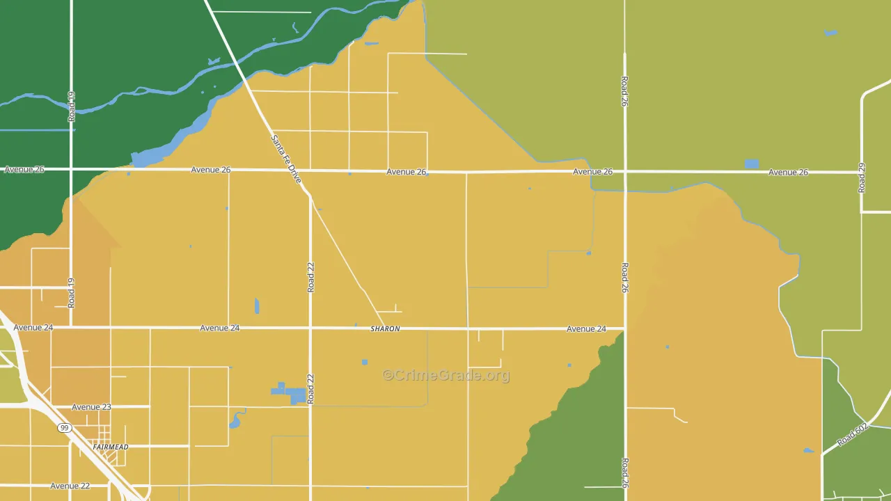 Sharon, CA Map of Assault Rates
