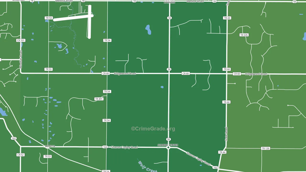 Sharon Center, OH Map of Assault Rates