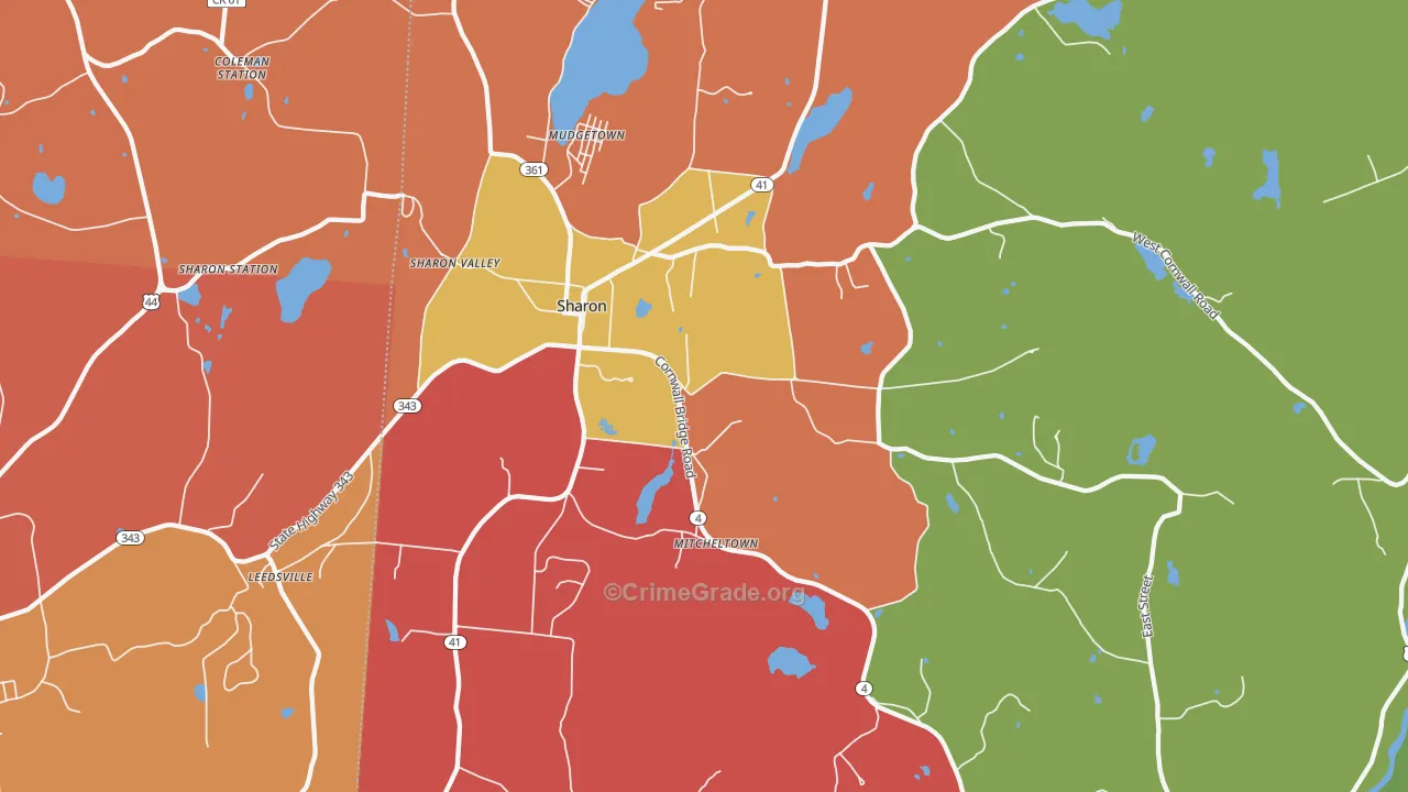Sharon, CT Map of Assault Rates