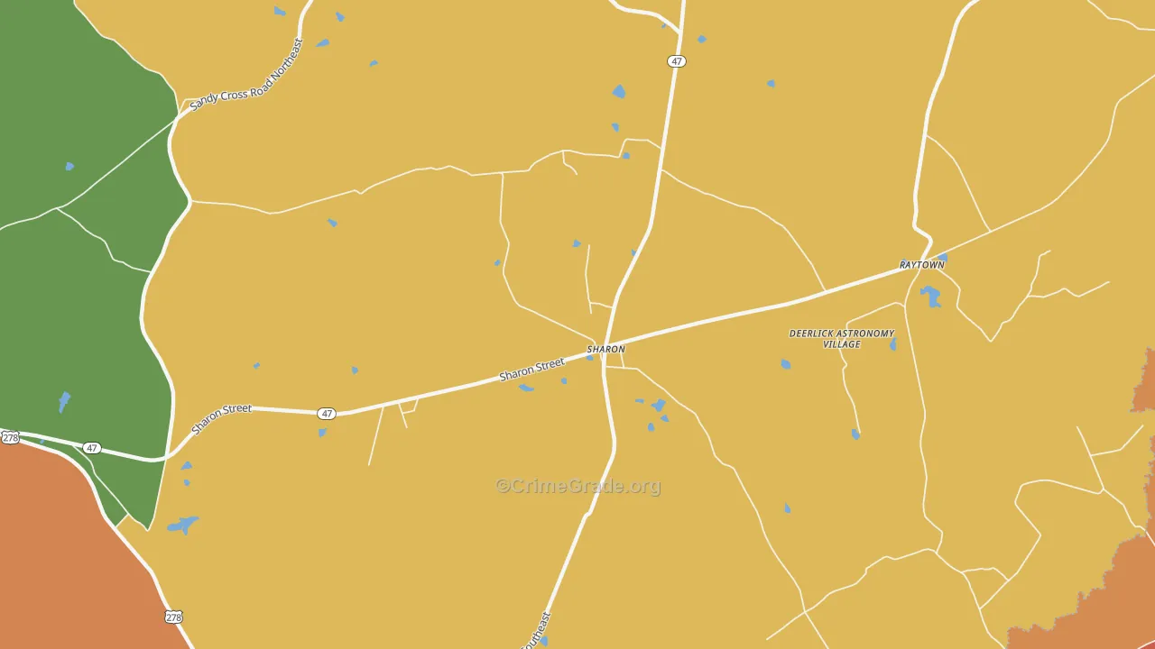 Sharon, GA Map of Assault Rates