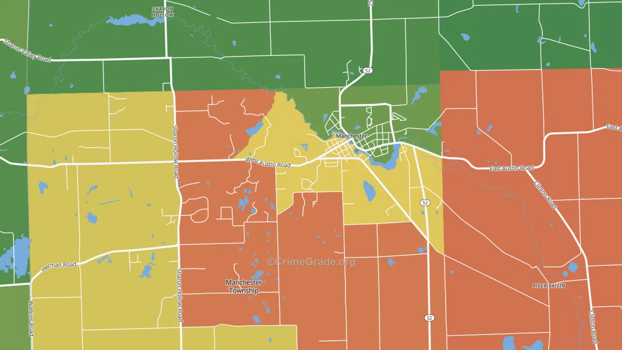 Sharon Hollow, MI Map of Assault Rates