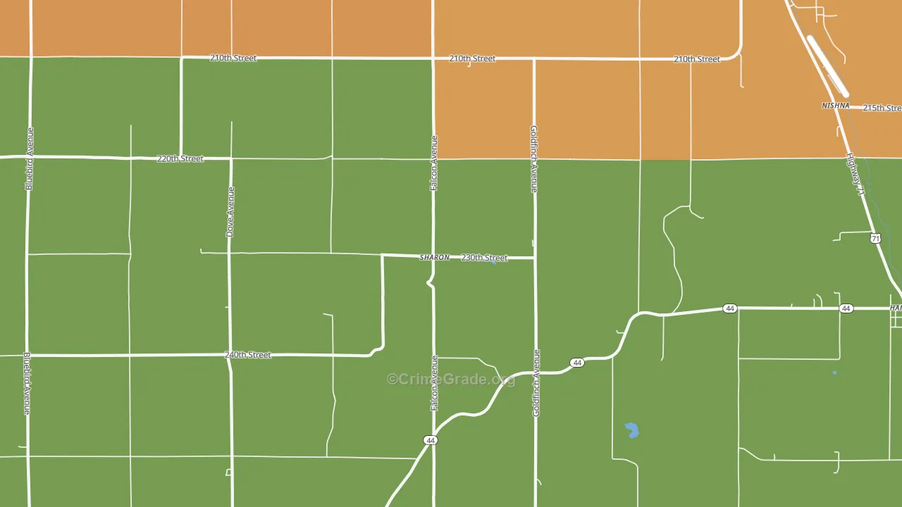 Sharon, IA Map of Assault Rates