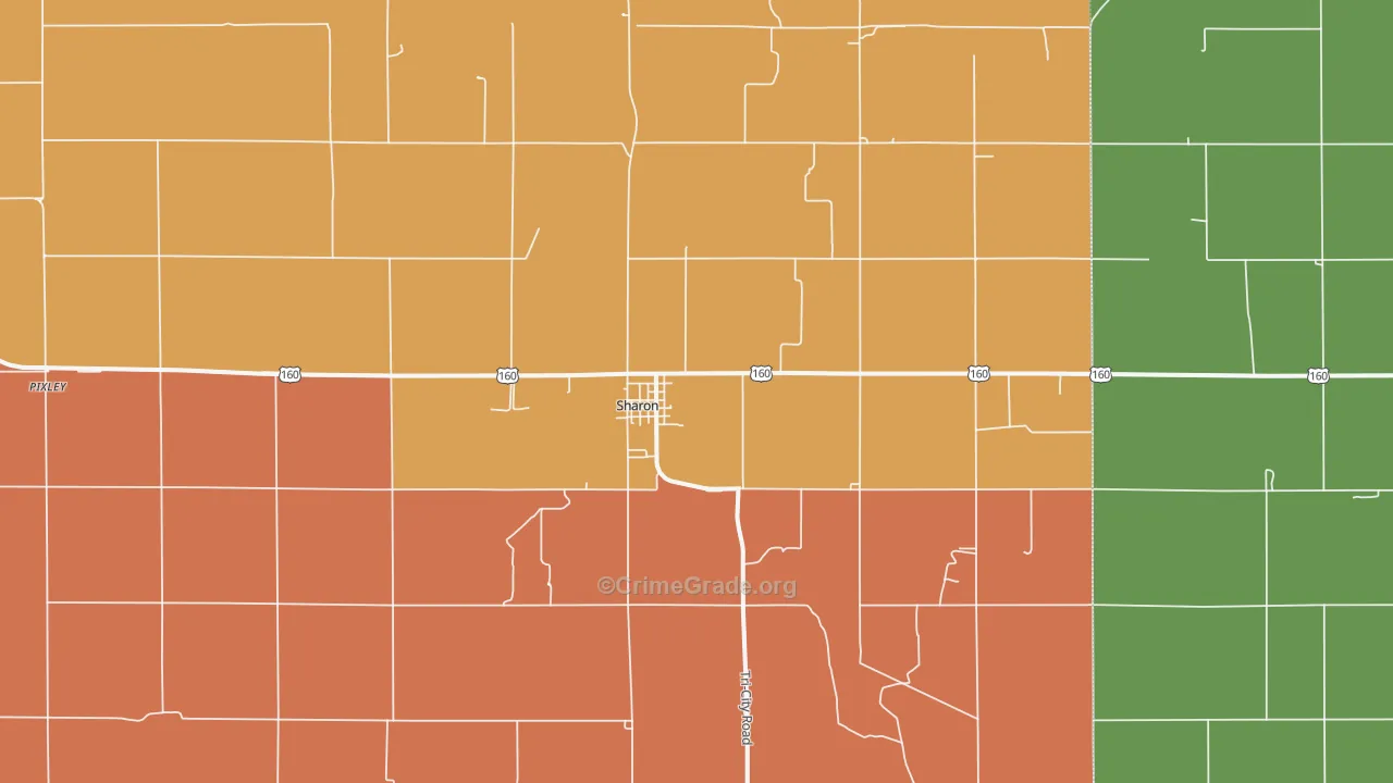 Sharon, KS Map of Assault Rates