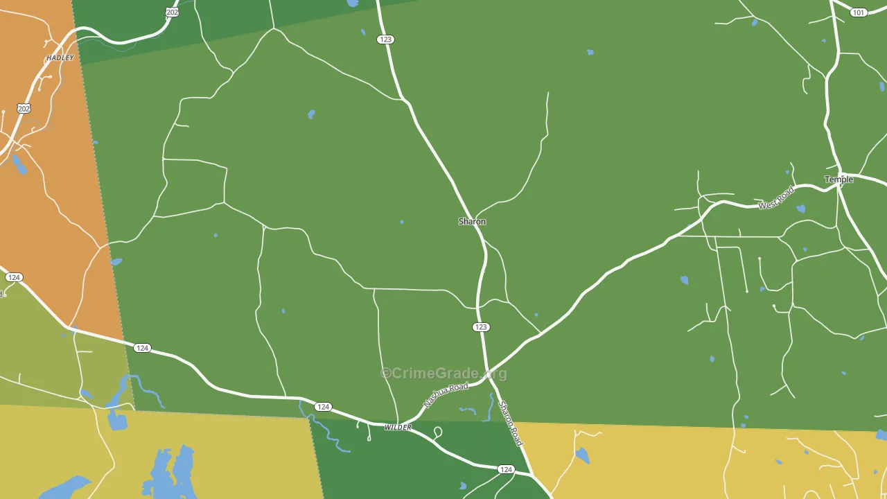 Sharon, NH Map of Assault Rates