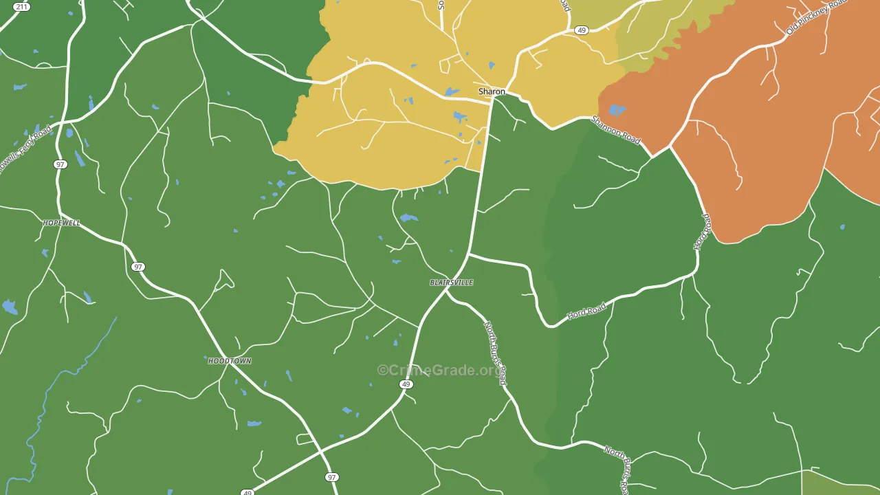 Sharon, SC Map of Assault Rates