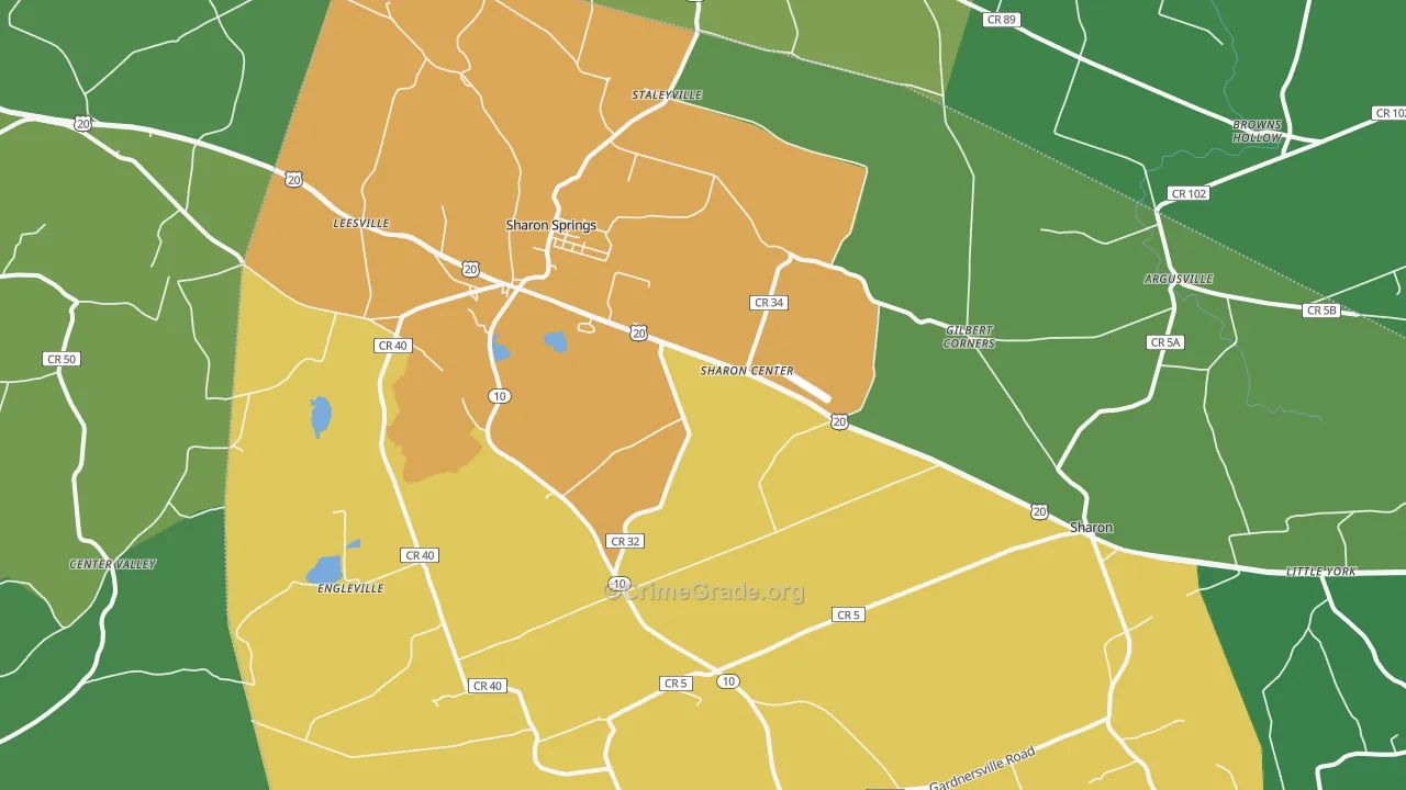 Sharon Springs, NY Map of Assault Rates